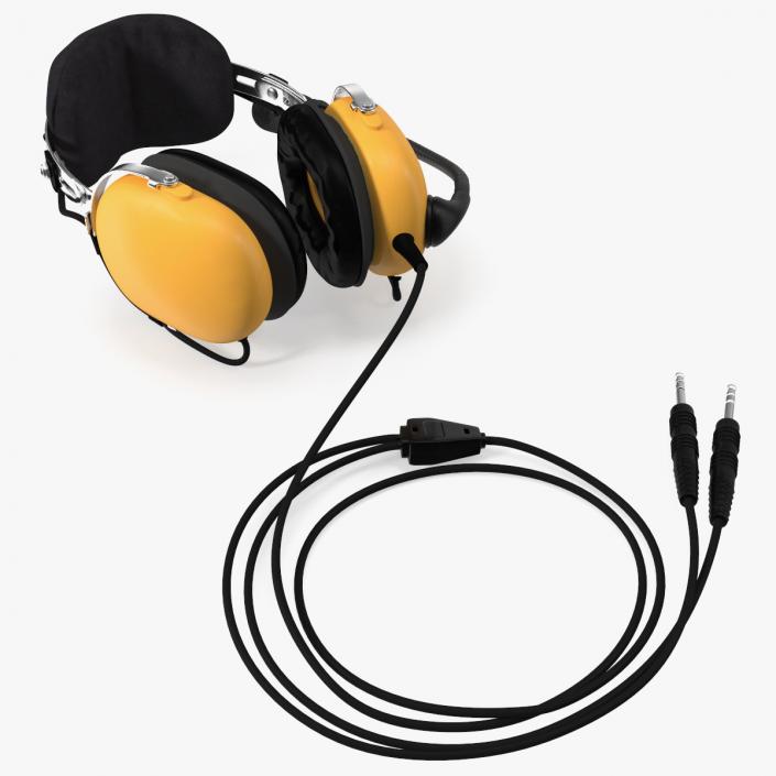 Aviation Pilot Headset Lies Pose 3D