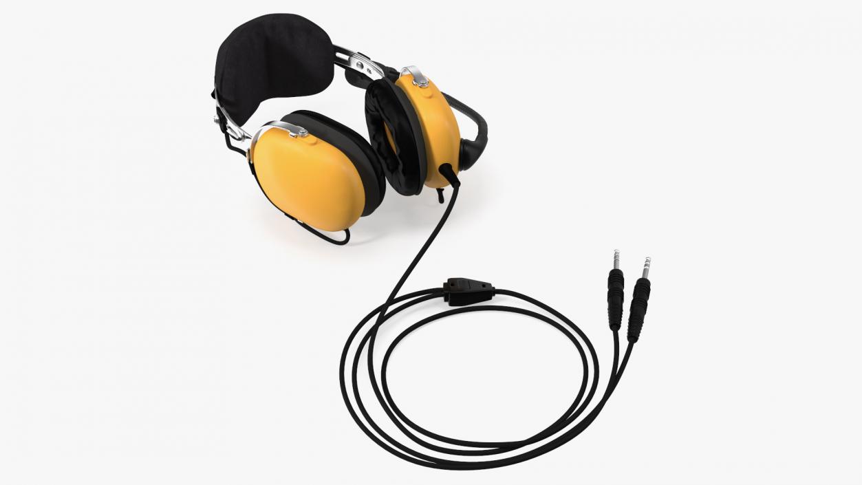 Aviation Pilot Headset Lies Pose 3D