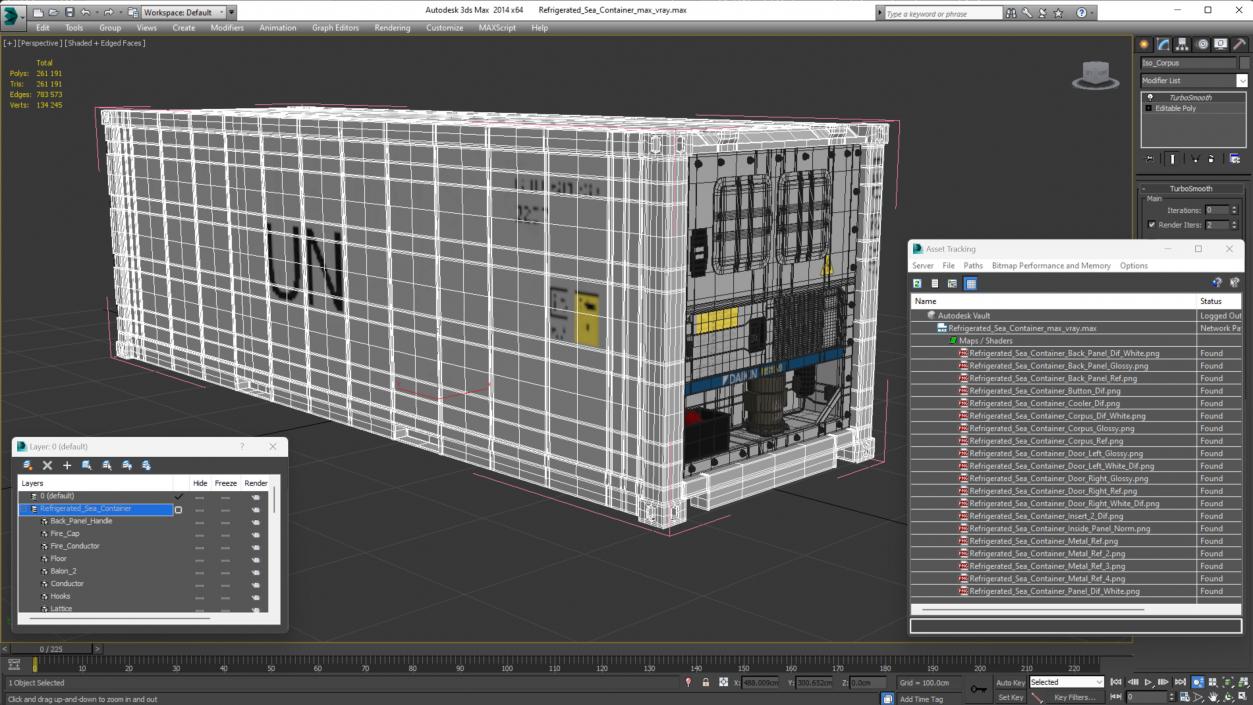 3D Refrigerated Sea Container