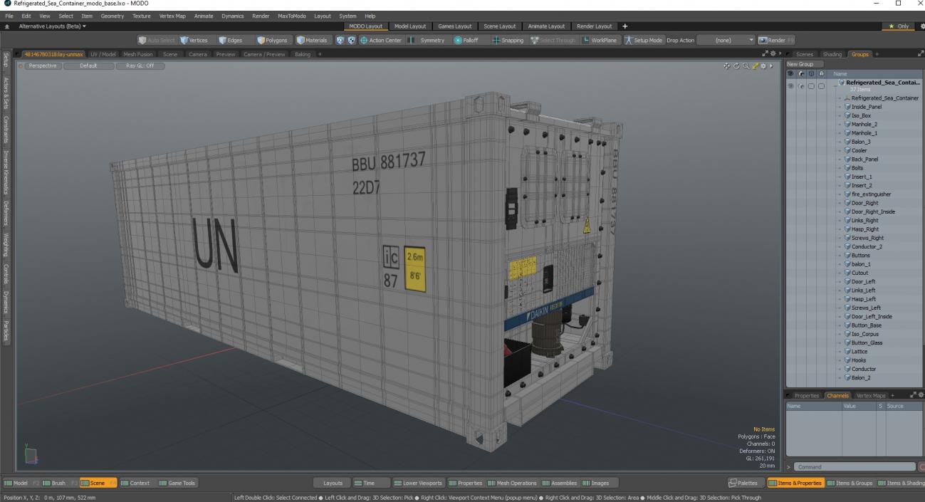 3D Refrigerated Sea Container