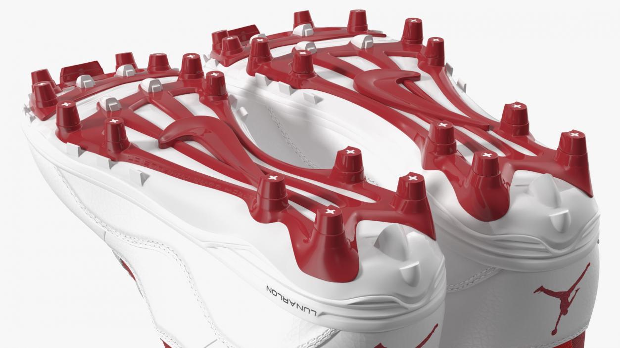 3D Air Jordan 10 Baseball Cleats Red model