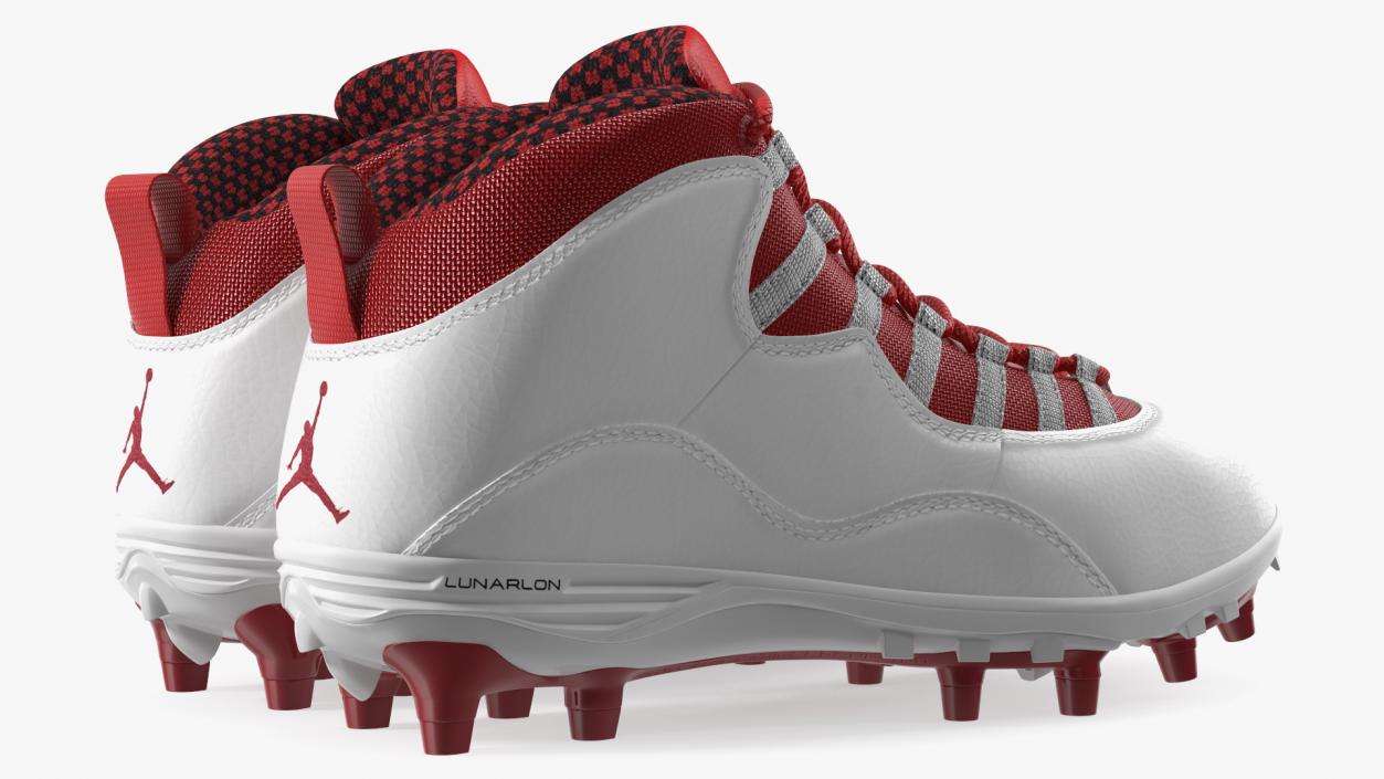 3D Air Jordan 10 Baseball Cleats Red model