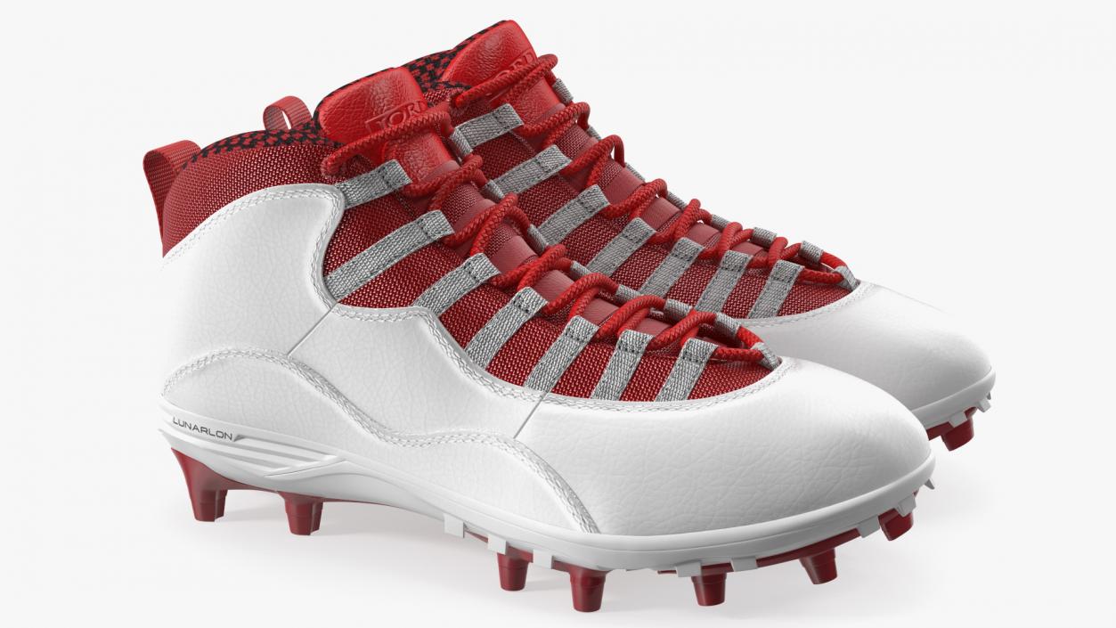 3D Air Jordan 10 Baseball Cleats Red model