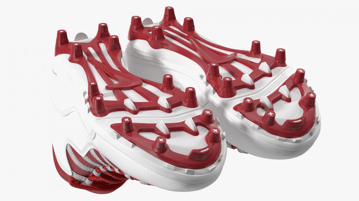 3D Air Jordan 10 Baseball Cleats Red model