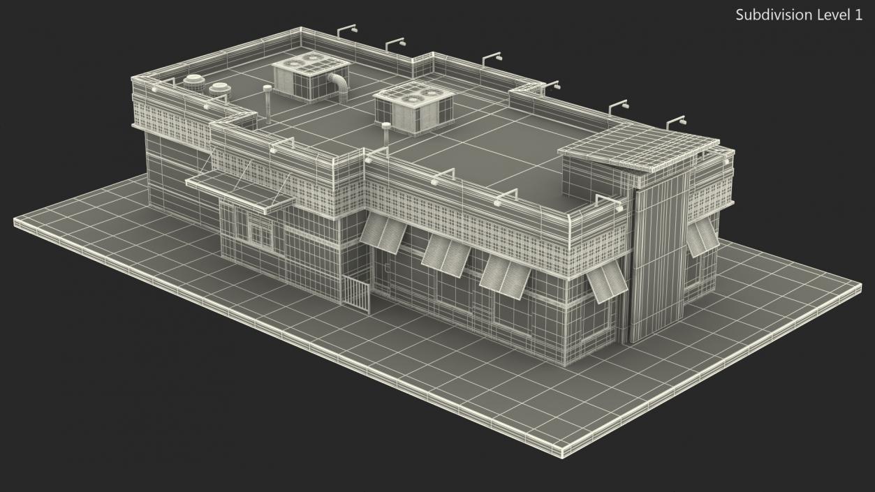 3D One Story Building model