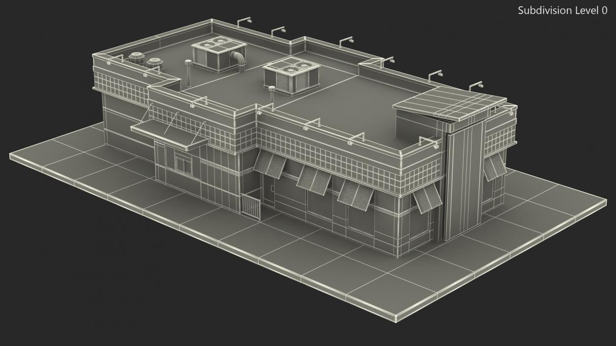 3D One Story Building model