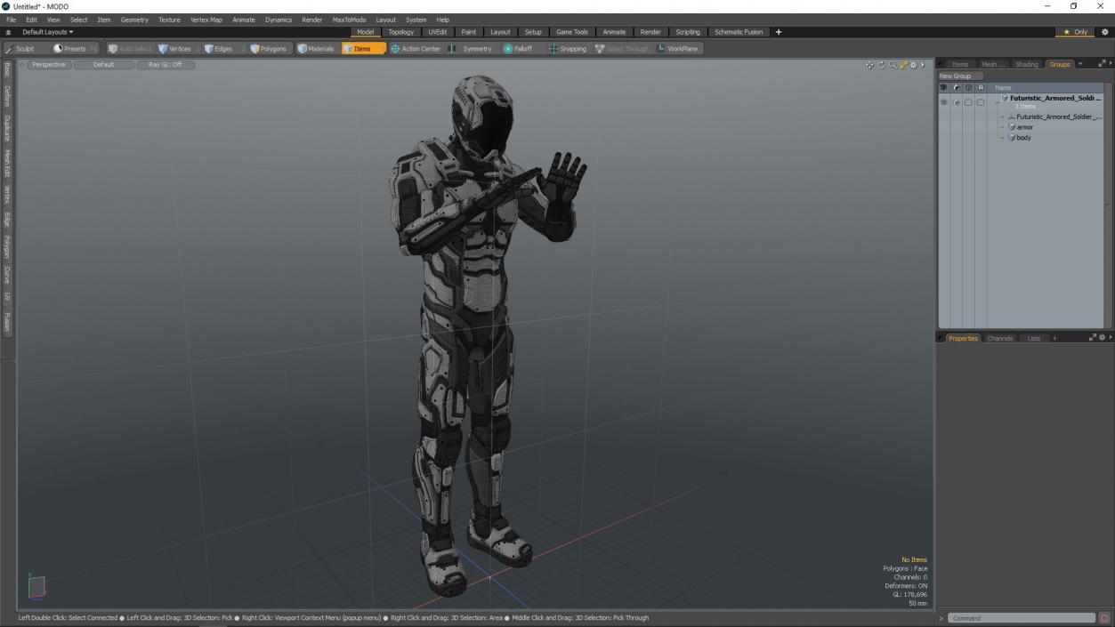 3D Futuristic Armored Soldier Character 2 model