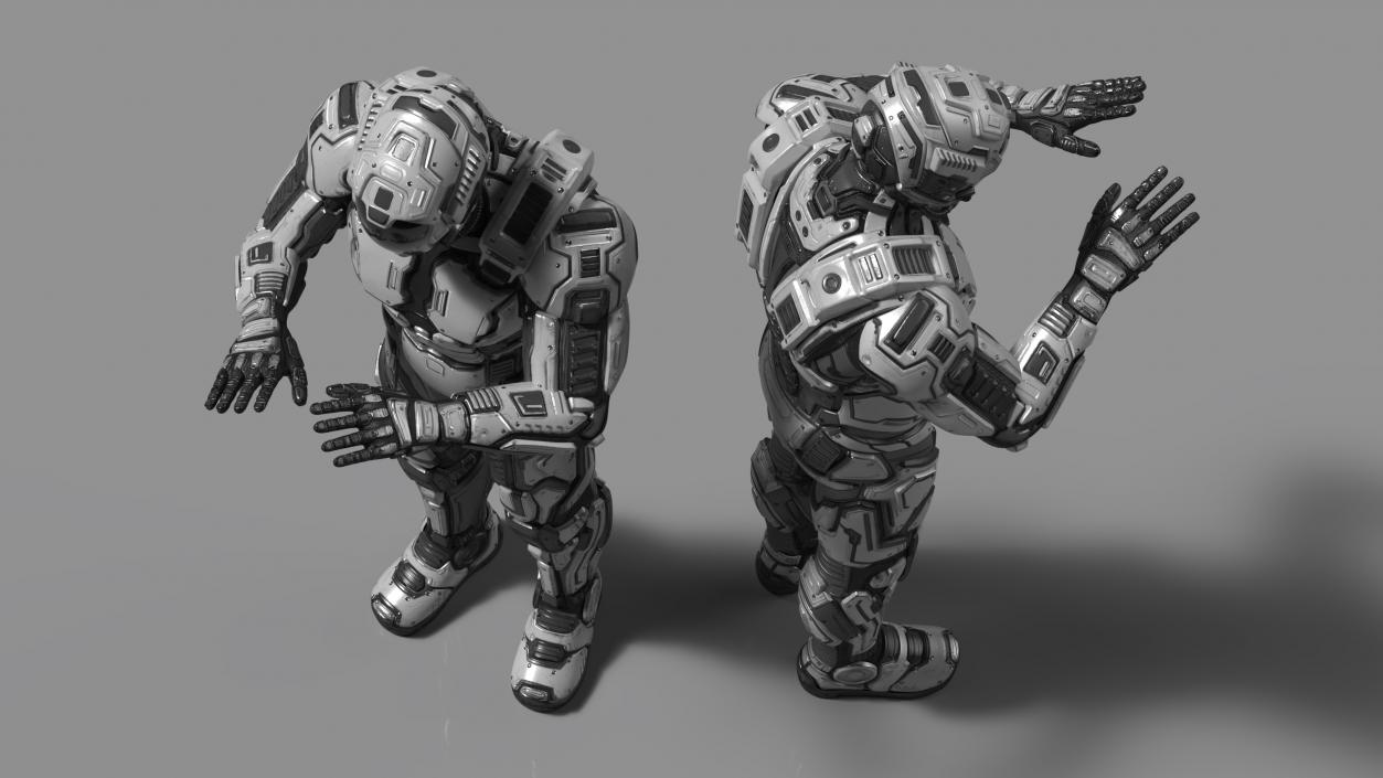 3D Futuristic Armored Soldier Character 2 model