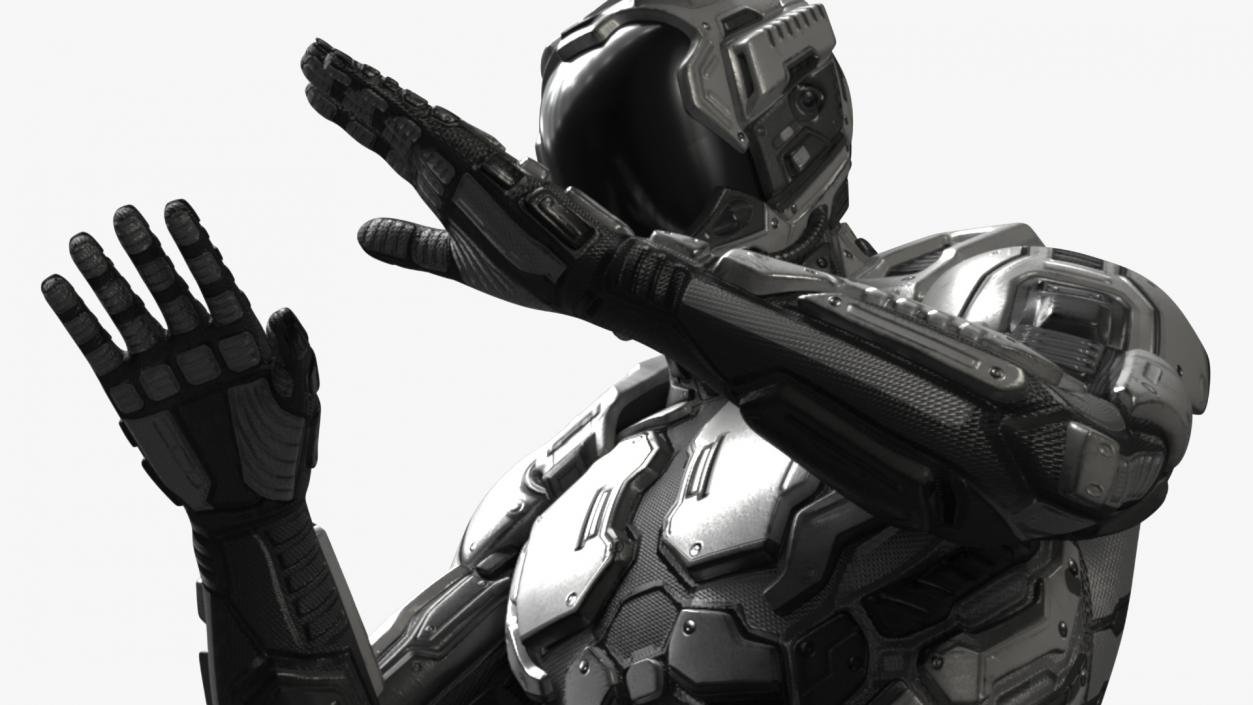 3D Futuristic Armored Soldier Character 2 model