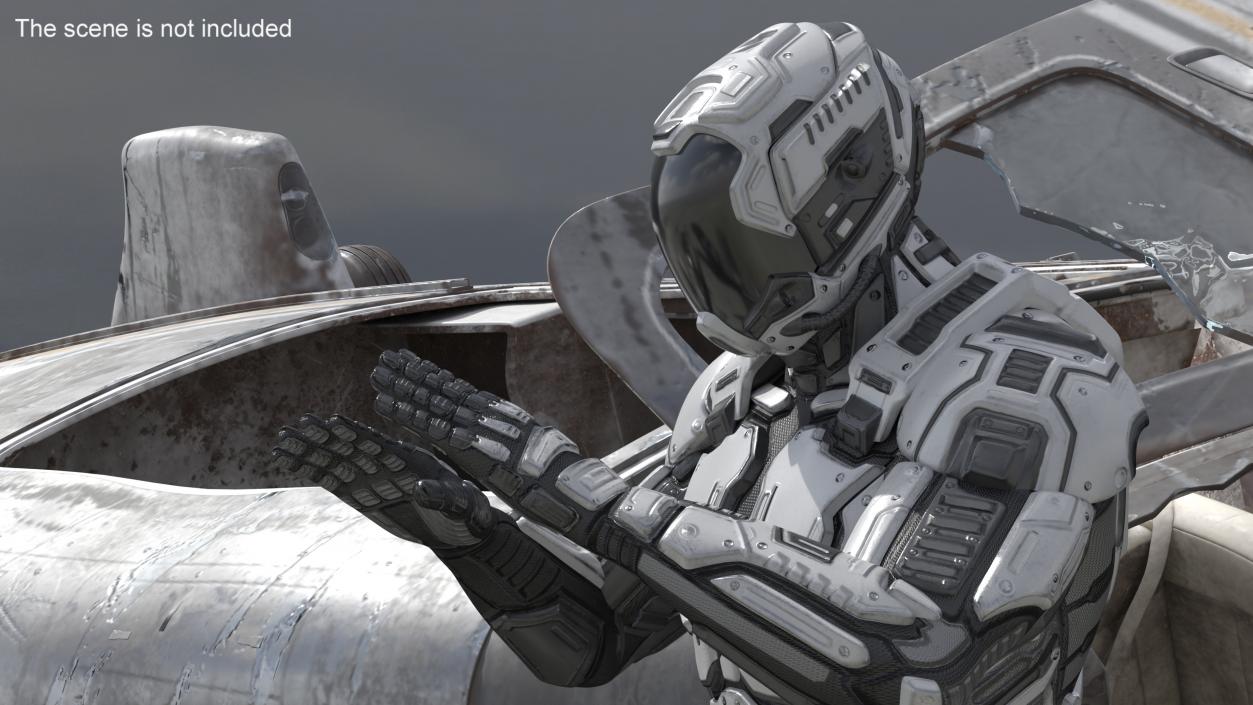 3D Futuristic Armored Soldier Character 2 model