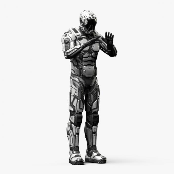 3D Futuristic Armored Soldier Character 2 model