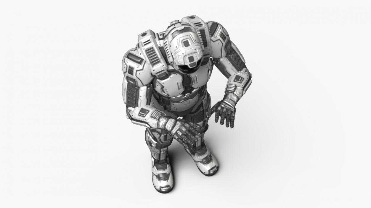 3D Futuristic Armored Soldier Character 2 model