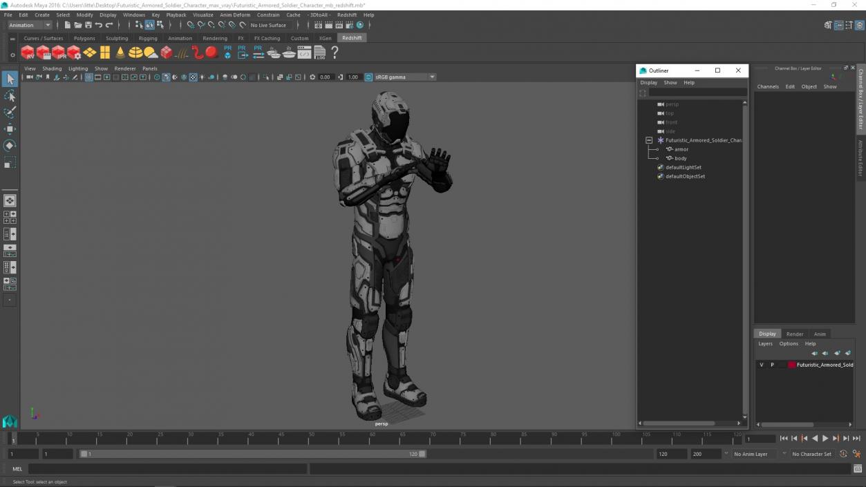 3D Futuristic Armored Soldier Character 2 model