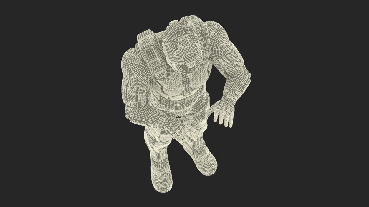 3D Futuristic Armored Soldier Character 2 model