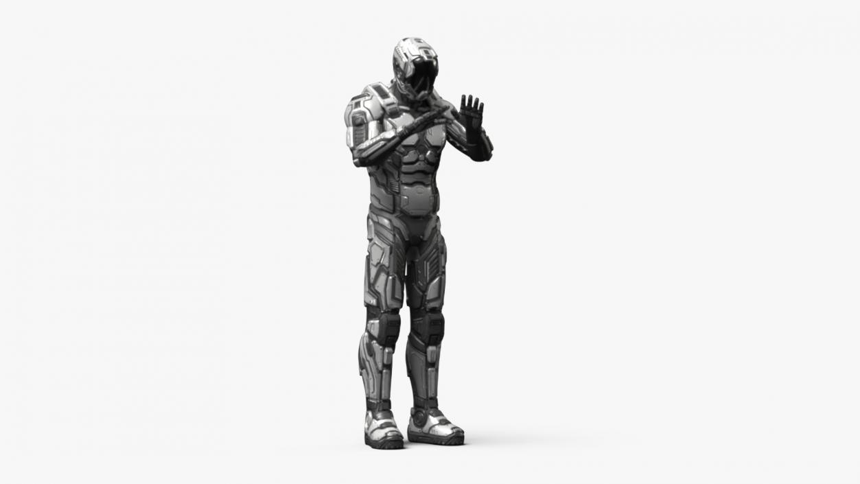 3D Futuristic Armored Soldier Character 2 model