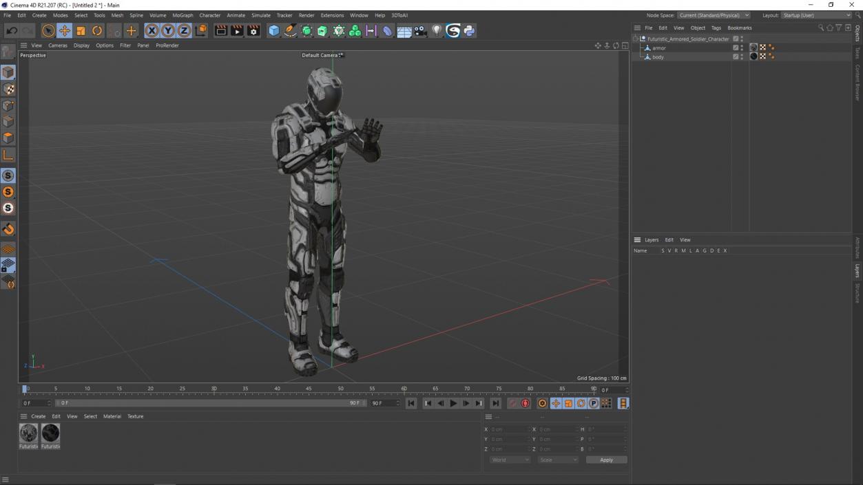 3D Futuristic Armored Soldier Character 2 model