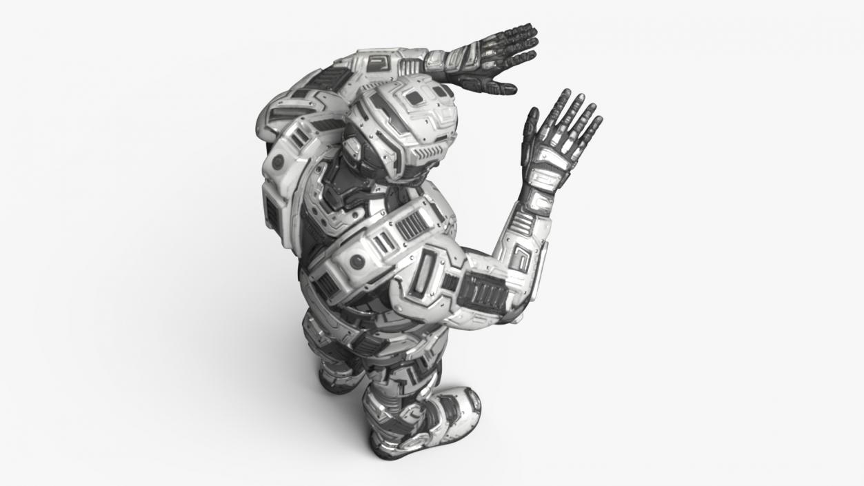 3D Futuristic Armored Soldier Character 2 model