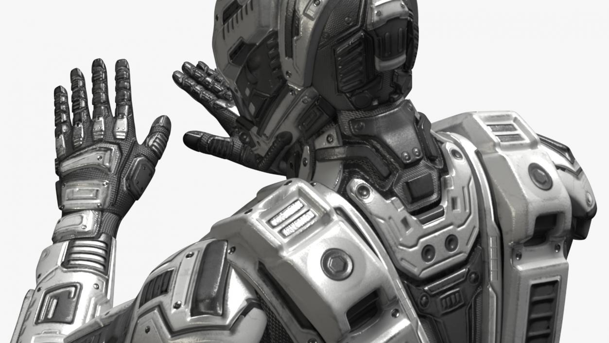 3D Futuristic Armored Soldier Character 2 model