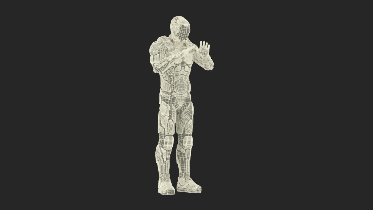 3D Futuristic Armored Soldier Character 2 model