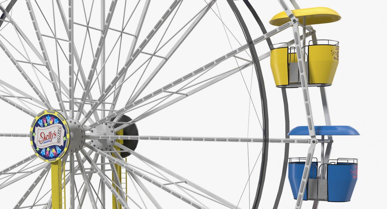 Small Town Carnival Ferris Wheel Rigged 3D model