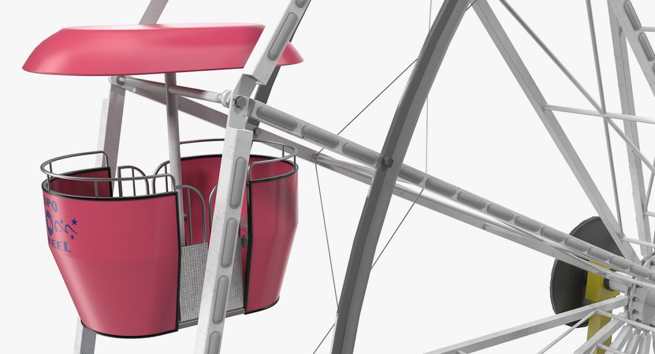 Small Town Carnival Ferris Wheel Rigged 3D model