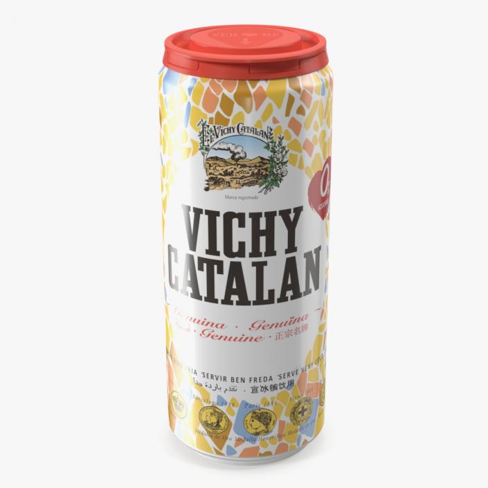 3D Natural Sparkling Water Vichy Catalan Can