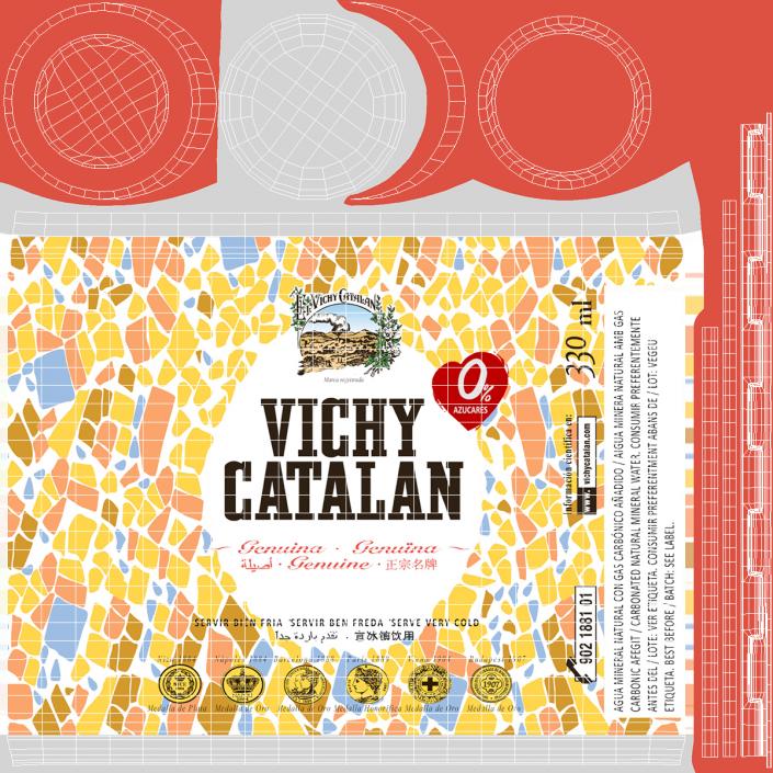 3D Natural Sparkling Water Vichy Catalan Can