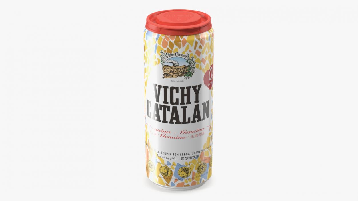 3D Natural Sparkling Water Vichy Catalan Can