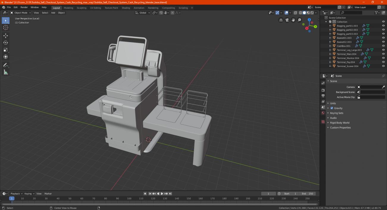 3D Toshiba Self Checkout System Cash Recycling model