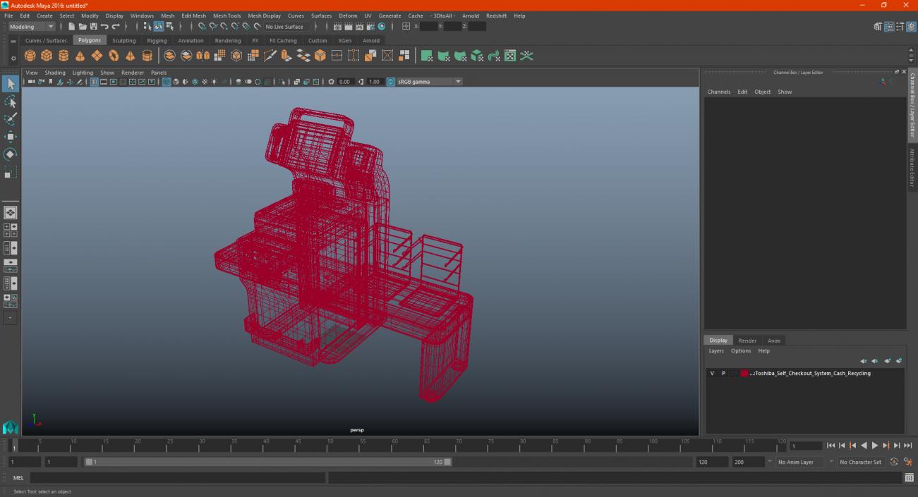 3D Toshiba Self Checkout System Cash Recycling model