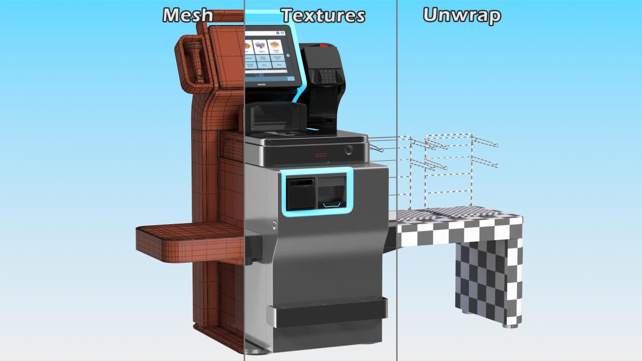 3D Toshiba Self Checkout System Cash Recycling model