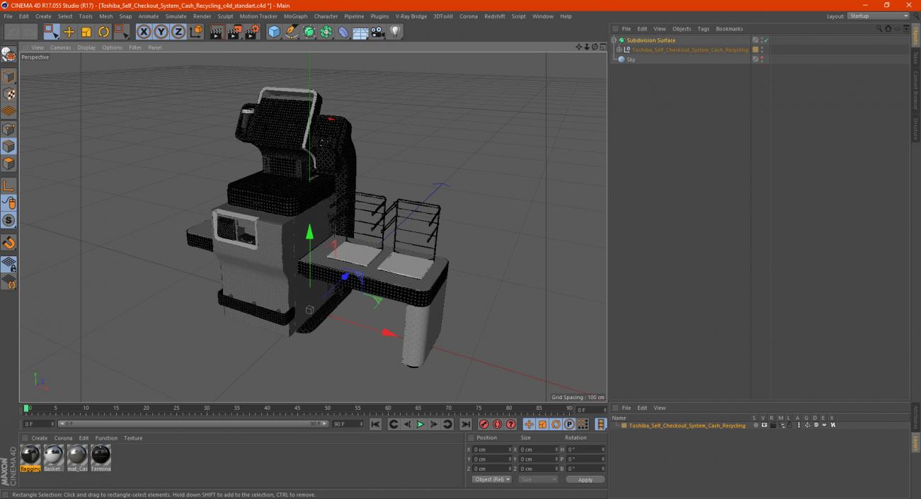 3D Toshiba Self Checkout System Cash Recycling model