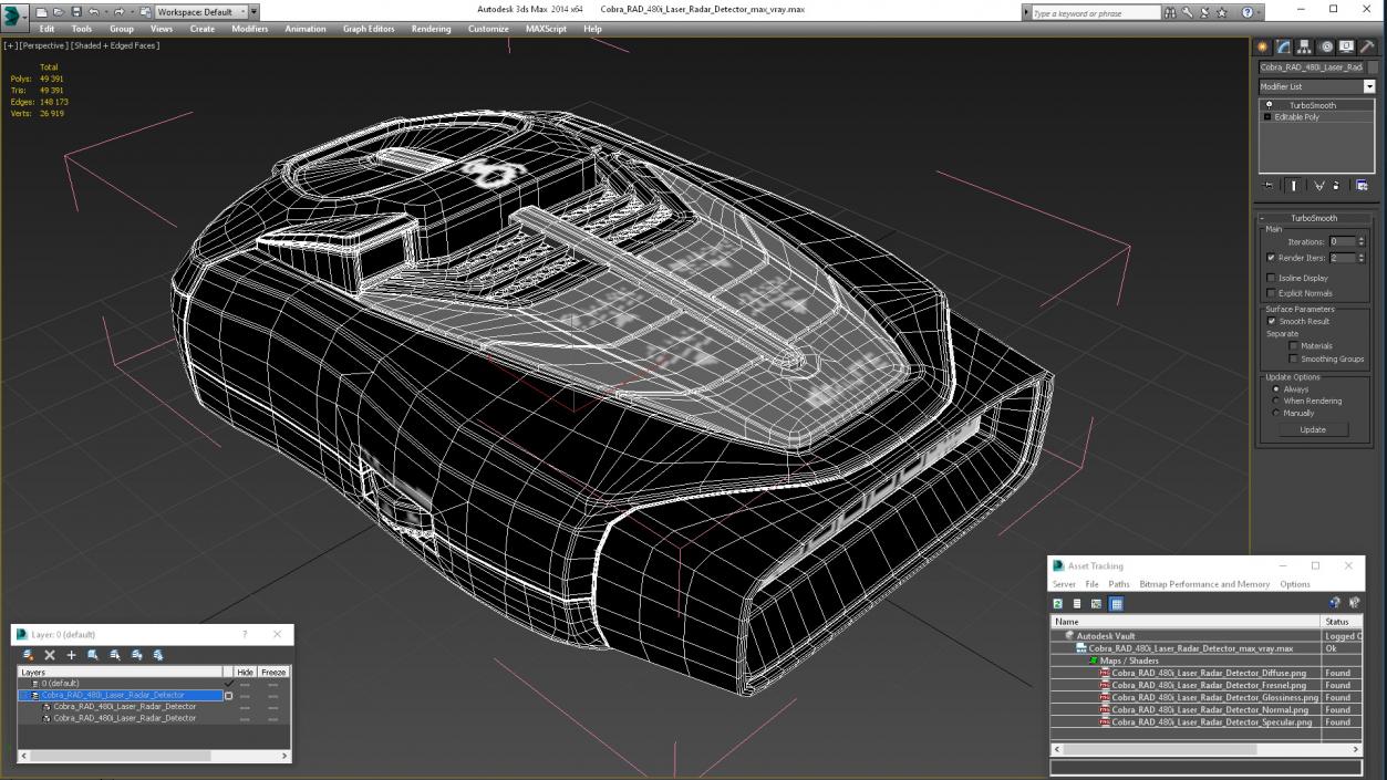 3D model Cobra RAD 480i Laser Radar Detector