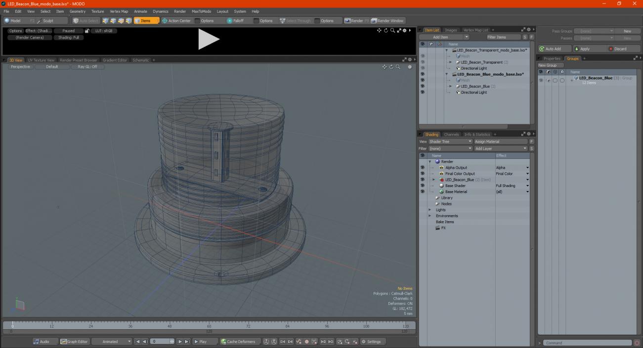 LED Beacon Red 3D model