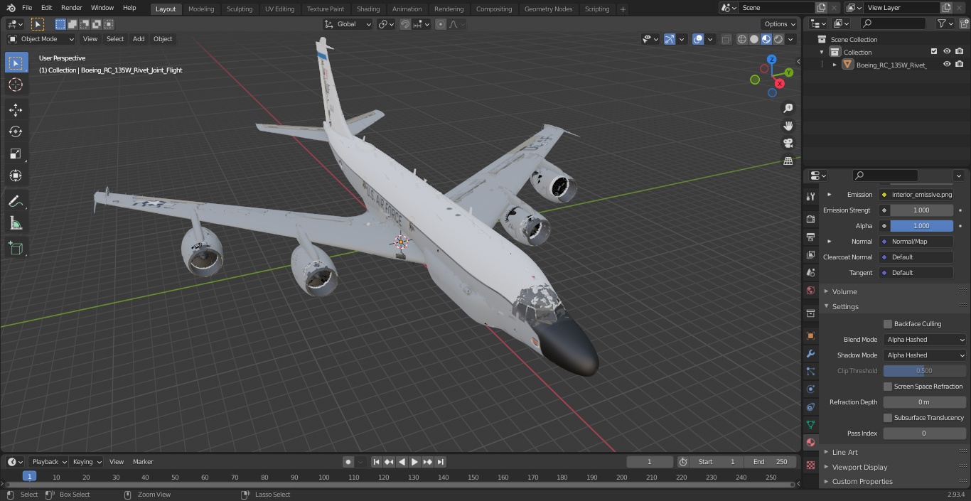 3D Boeing RC-135W Rivet Joint Flight model