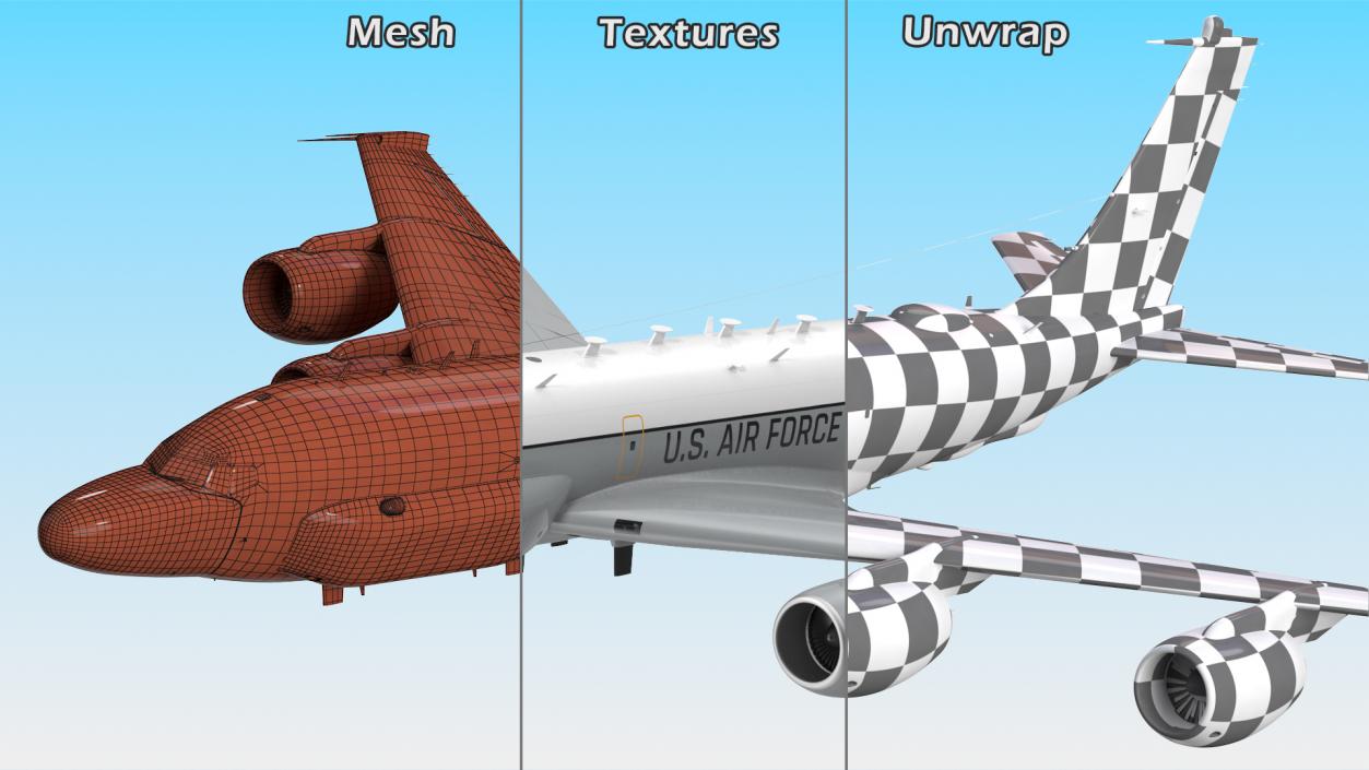 3D Boeing RC-135W Rivet Joint Flight model