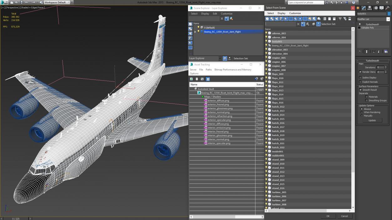 3D Boeing RC-135W Rivet Joint Flight model