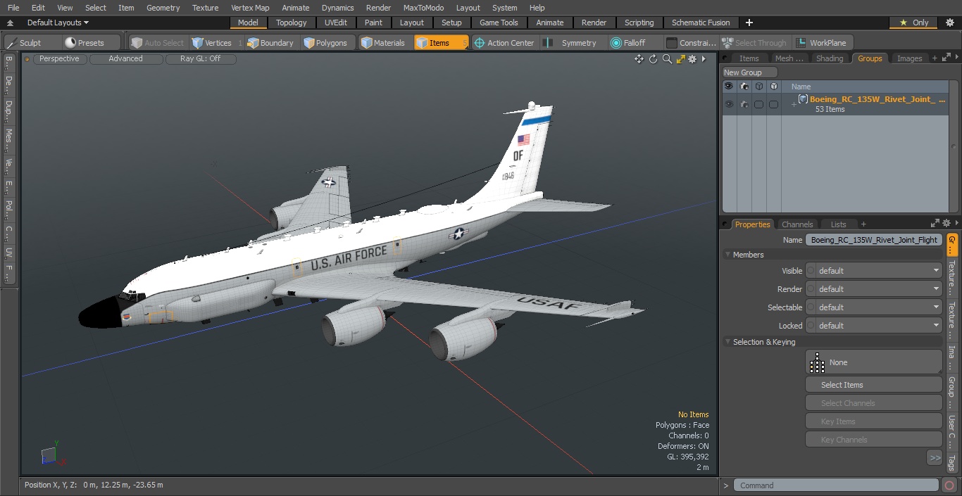 3D Boeing RC-135W Rivet Joint Flight model