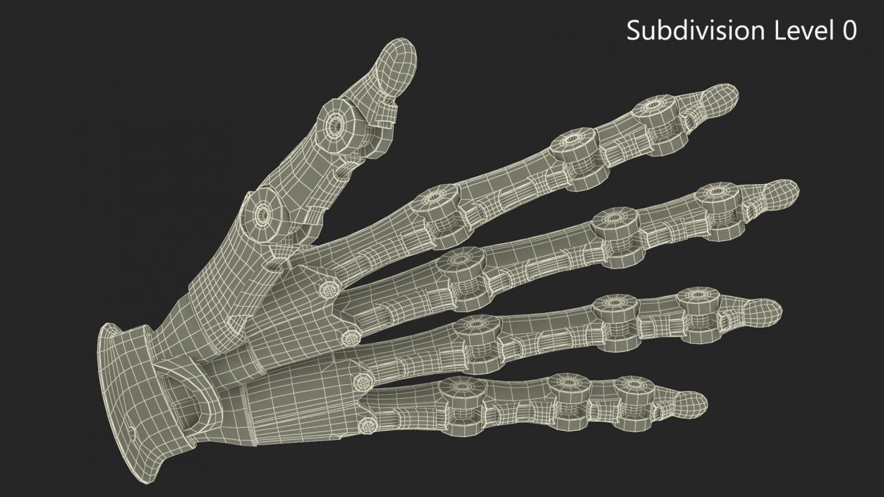 3D model Robotic Hand Black 2