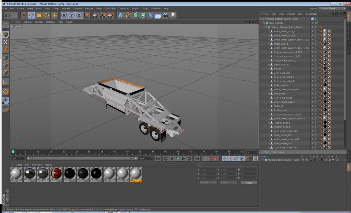 3D model Manac Bottom Dump Trailer