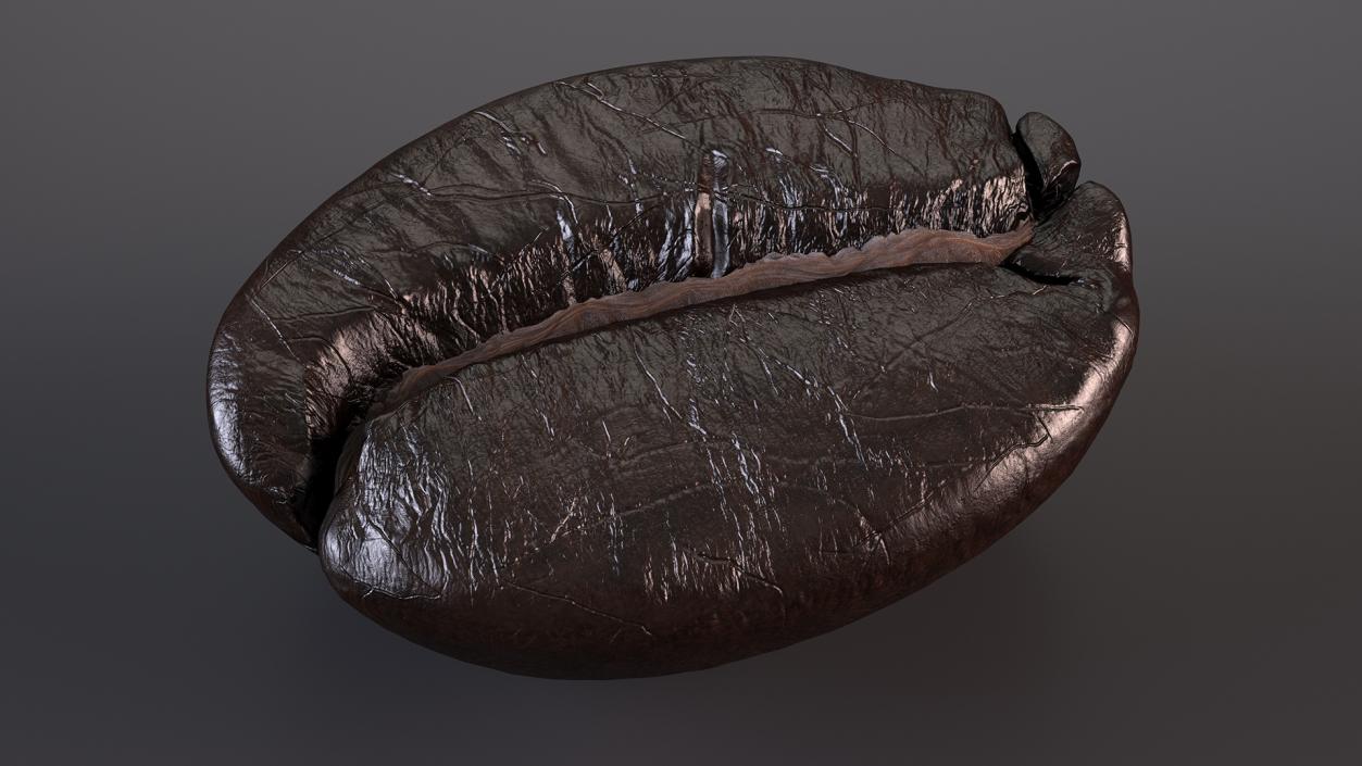 Dark Roast Coffee Bean 3D