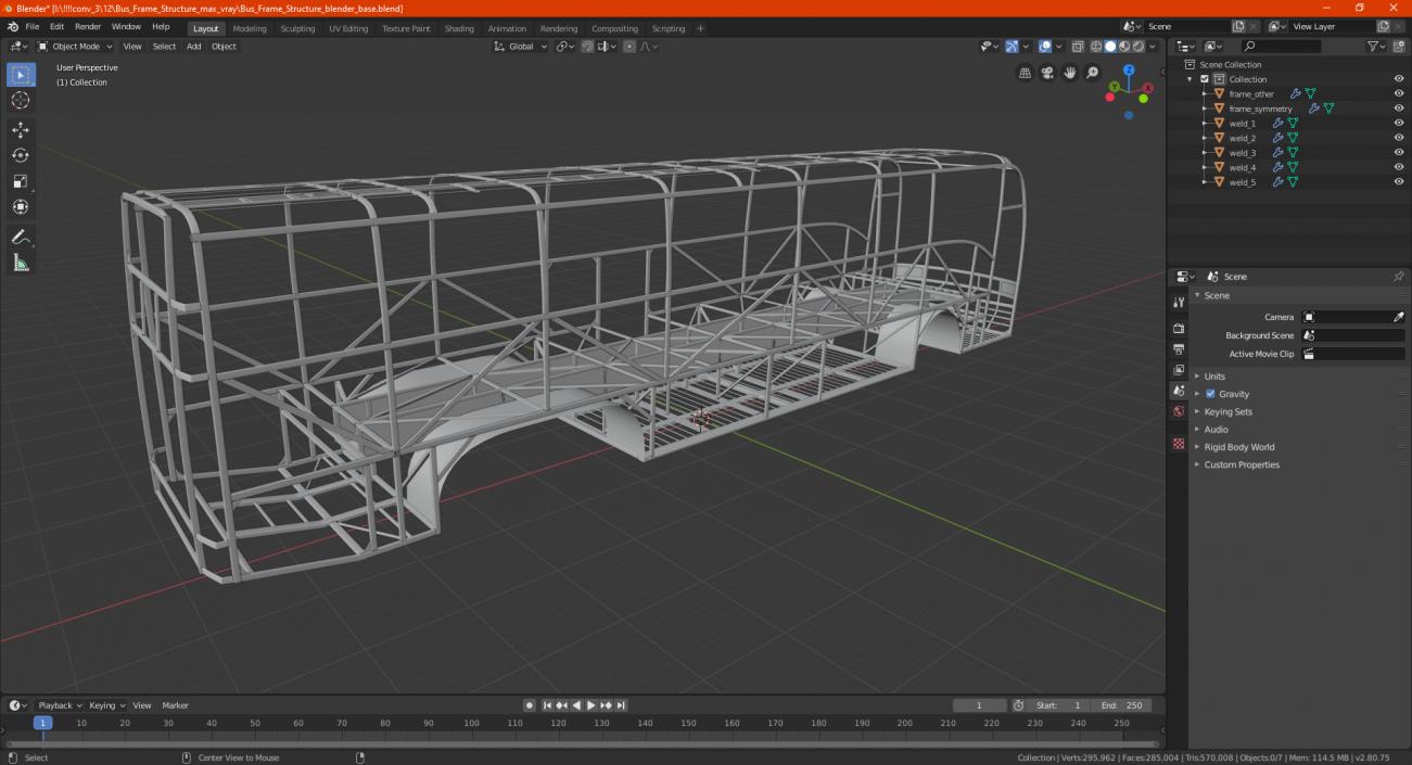 Bus Frame Structure 3D model