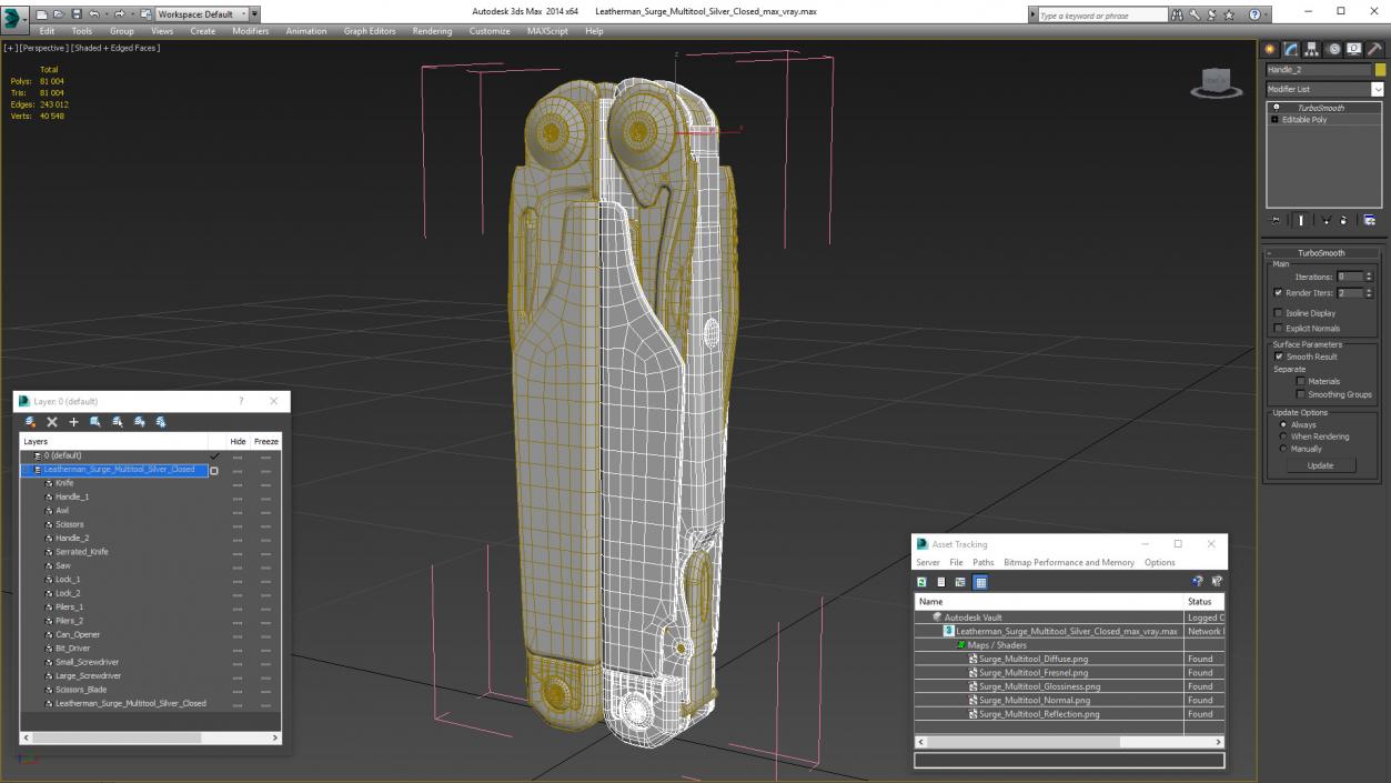 3D model Leatherman Surge Multitool Silver Closed