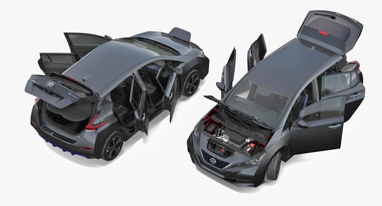 3D Nissan Leaf 2019 Rigged model