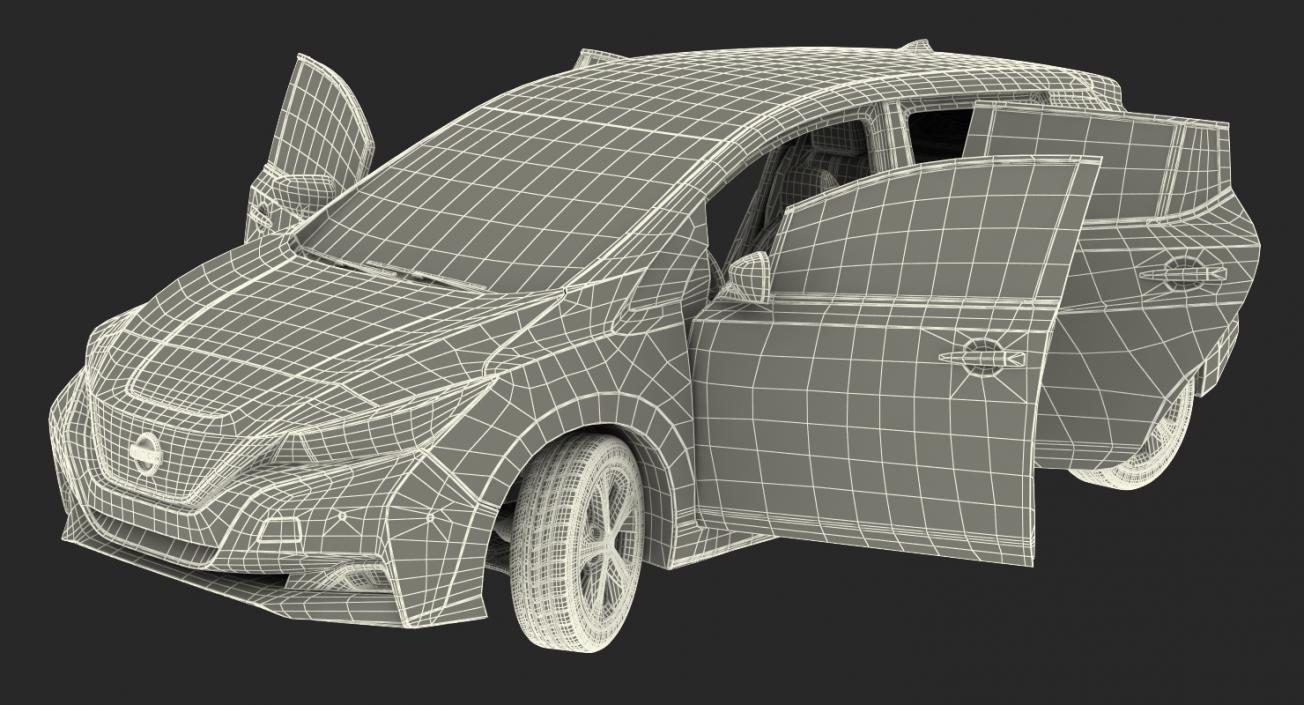 3D Nissan Leaf 2019 Rigged model