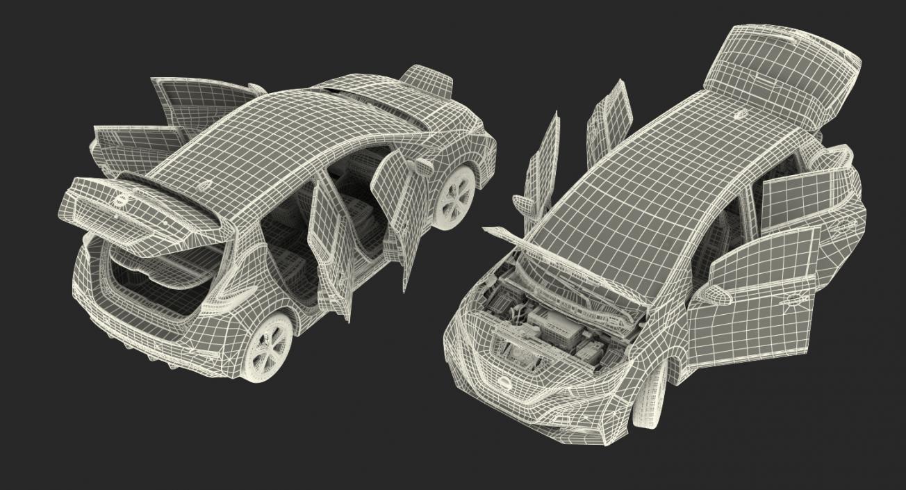 3D Nissan Leaf 2019 Rigged model