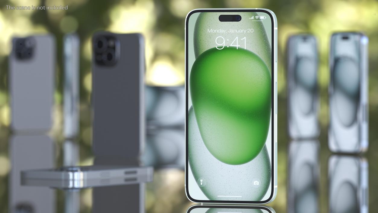 3D Apple IPhone 15 Plus Green