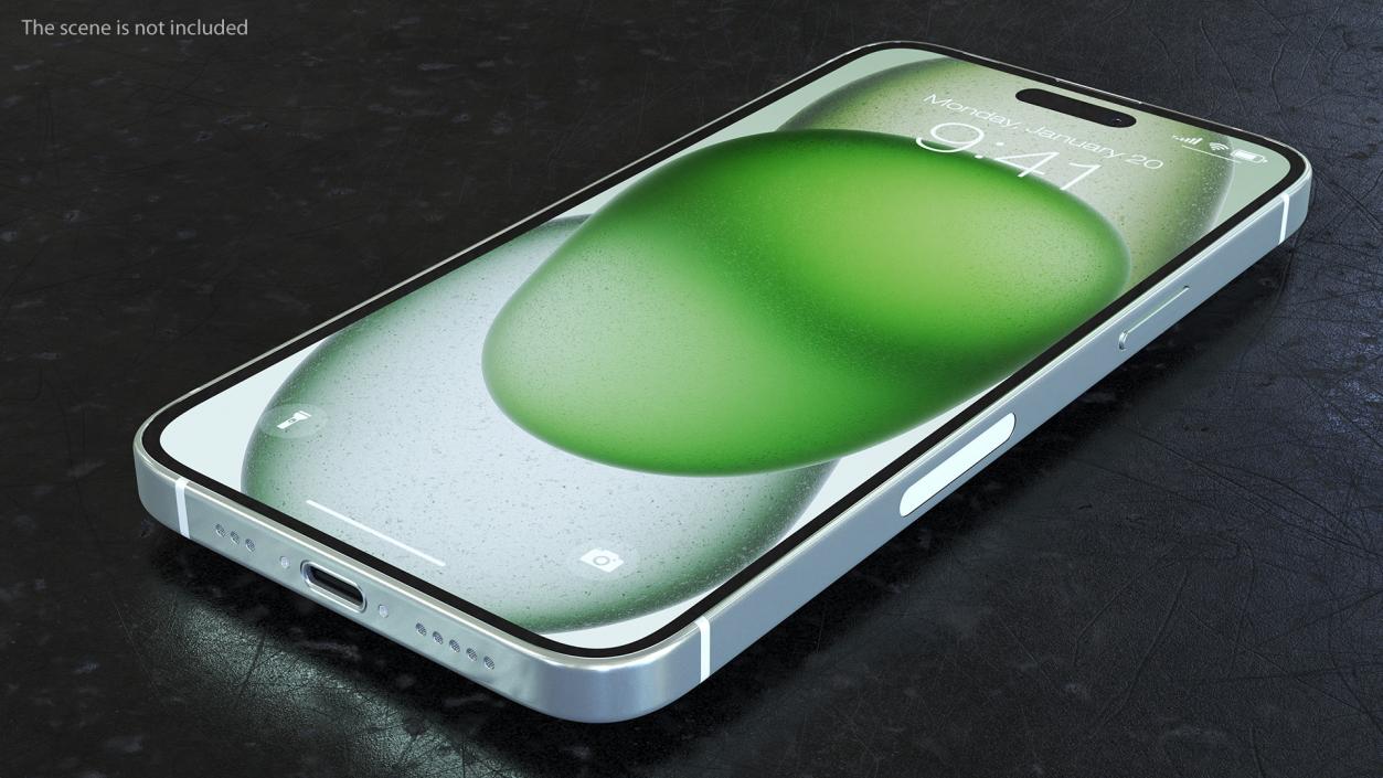 3D Apple IPhone 15 Plus Green