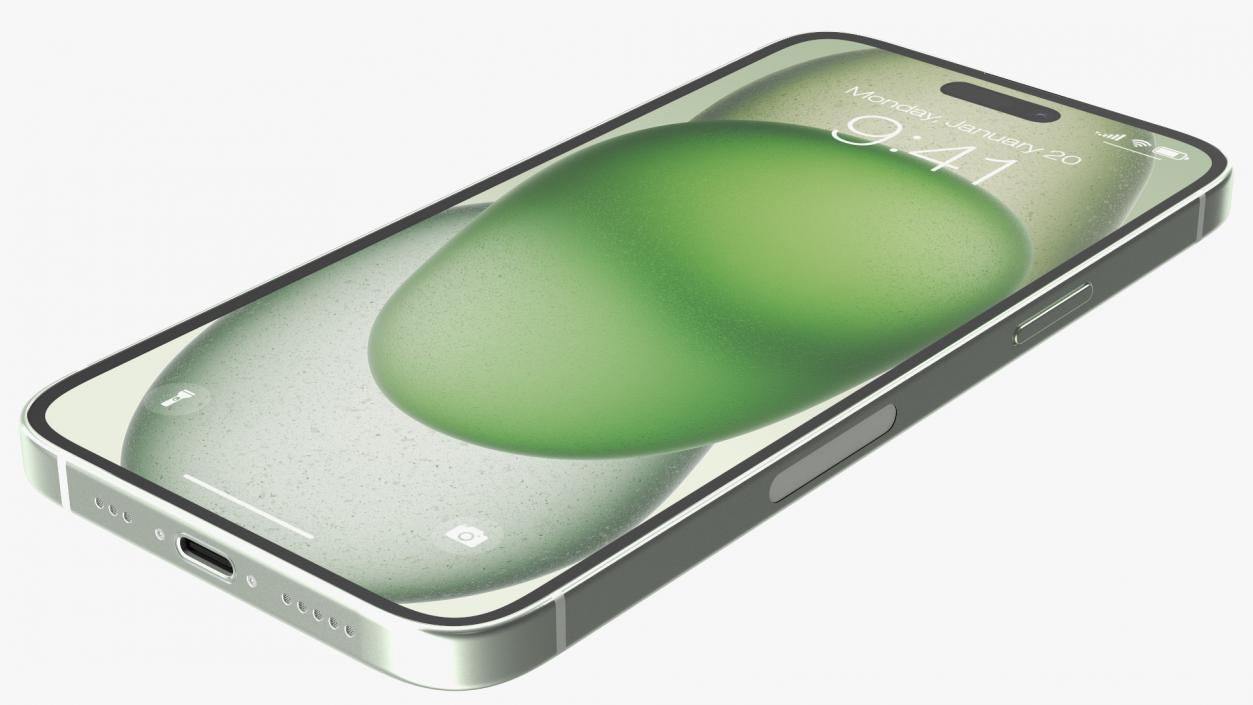 3D Apple IPhone 15 Plus Green