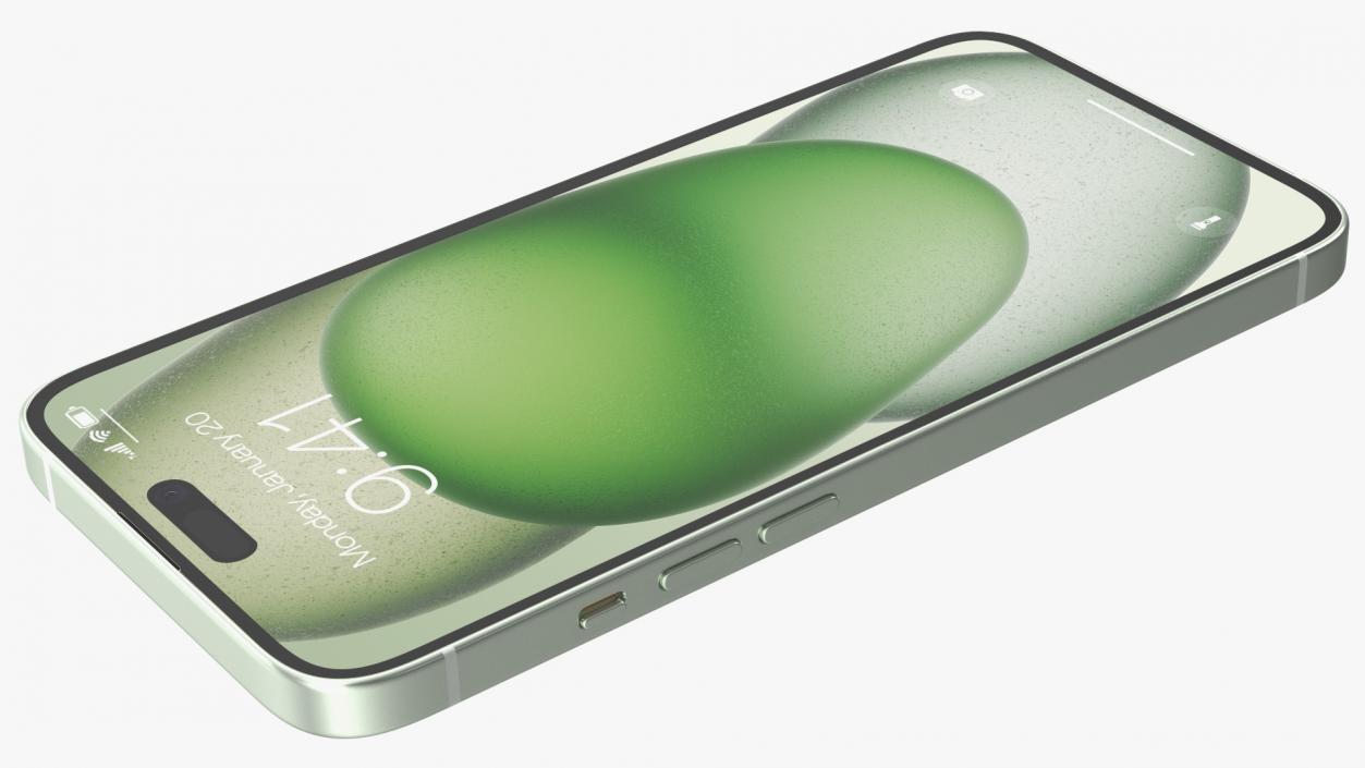 3D Apple IPhone 15 Plus Green